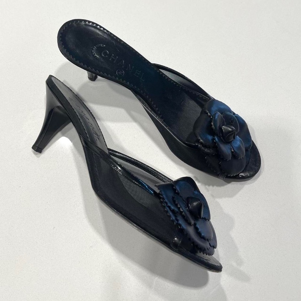 Vintage Chanel Mesh Kitten Heels